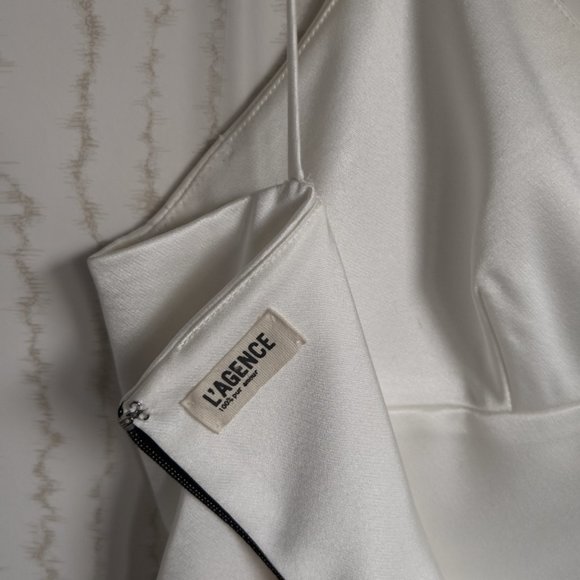 L'AGENCE White/Pearl Satin Bustier Top Size 6 - Picture 4 of 5